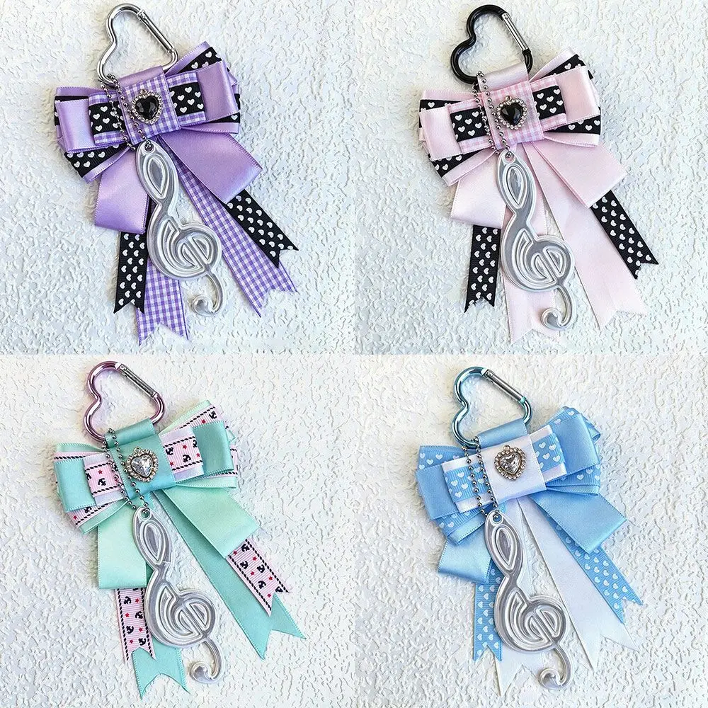 Rhinestone Itabag Decoration Polka Dot Alloy Buckle ItaBag Bow Accessories Handmade Double Layer Ribbon Ribbon Bag Charm