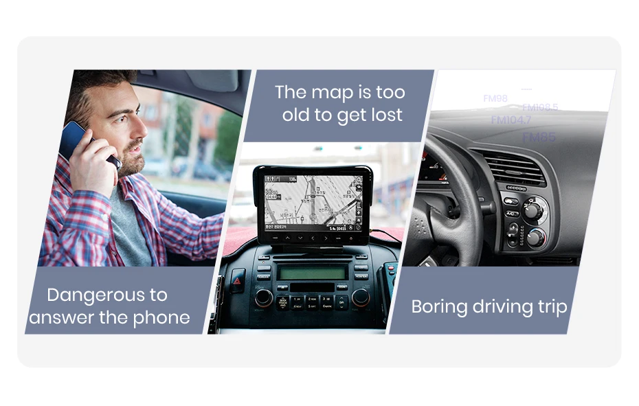 Junsun 7-Zoll tragbarer Touchscreen Carplay für Apple Android Auto Auto Stereo Radio Multimedia Video Player Bluetooth FM AUX GPS – Detail 3