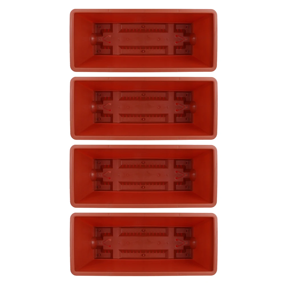 

4 set Rectangular Planting Trough Large Flower Pots Plastic Vegetable Planter Garden Patio Porch Home Decor Resin Planter Box