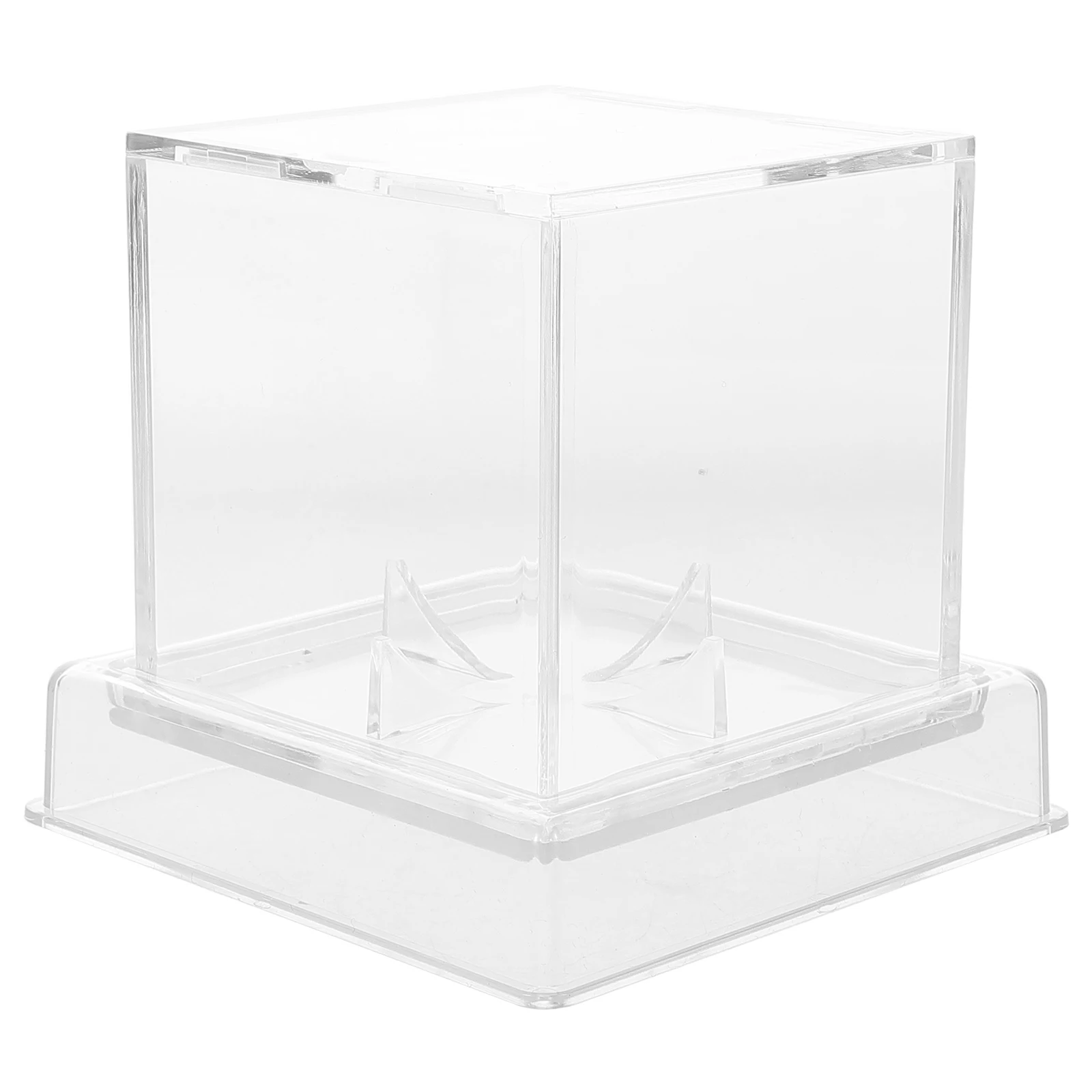 

Clear Acrylic Baseball Display Case Stable Base Dustproof Baseball Holder Memorabilia Collector Display Box