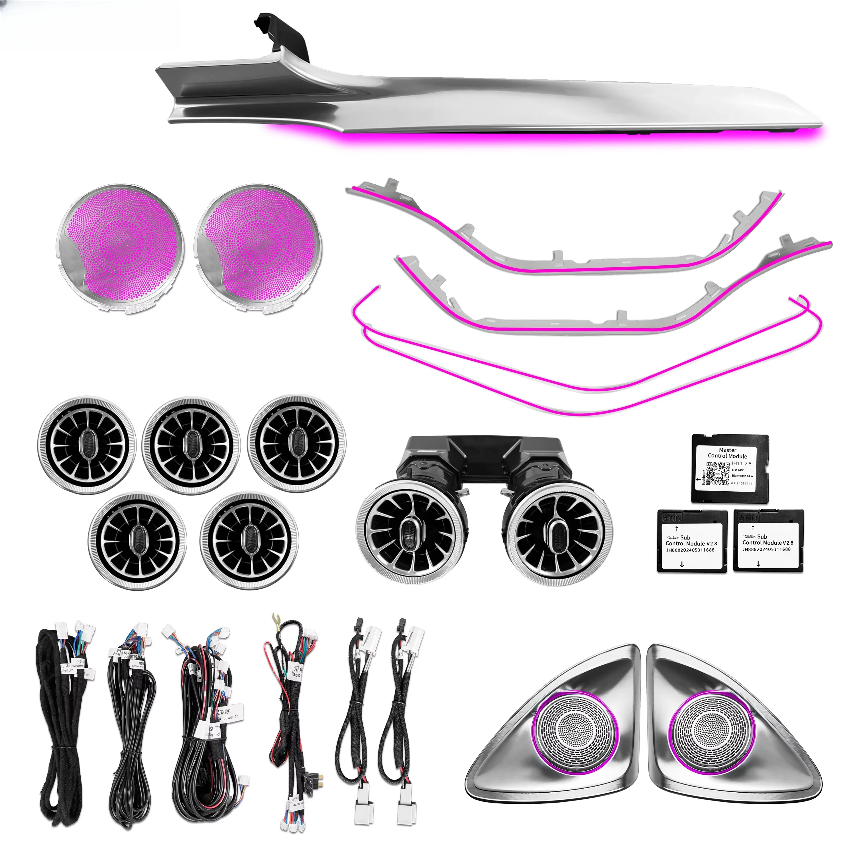 ICarsin forC-Class W205 Coupe LED Car Ambient Light 64 Colors Magic Turbine Air Outlet Car Ambient Lighting