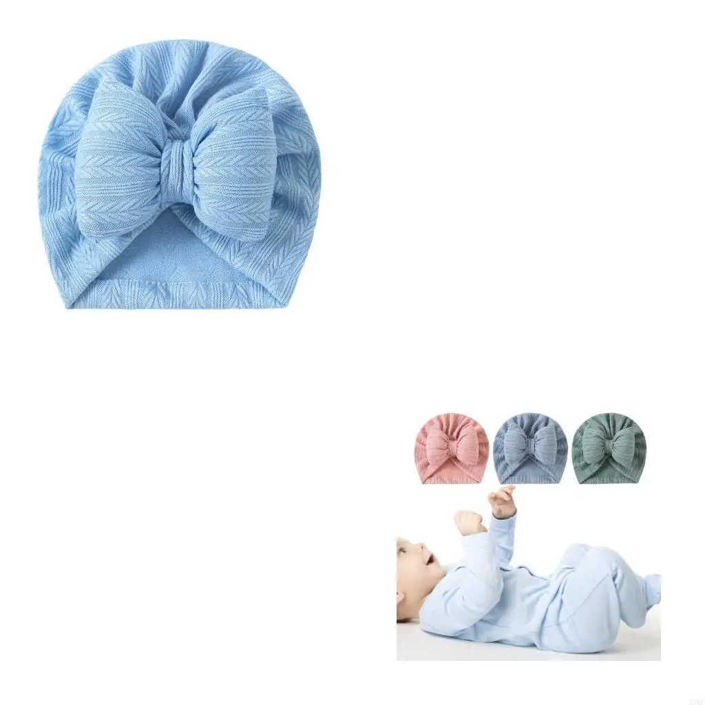 

Soft Fetal Caps Solid Color Warm Bonnet Trend Headwrap for Newborns Toddler 4XBC