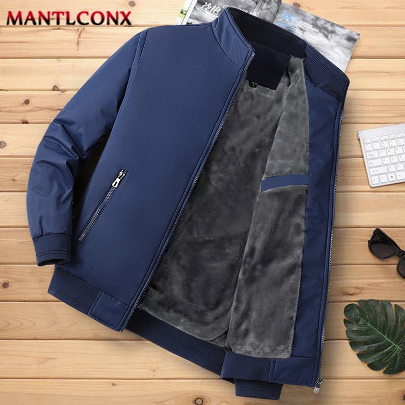 Thick Warm Men\'s Winter Jacket Thermal Fleece Casual Jackets for Men Autumn Outwear Windproof Parka Coat Business Office Coat