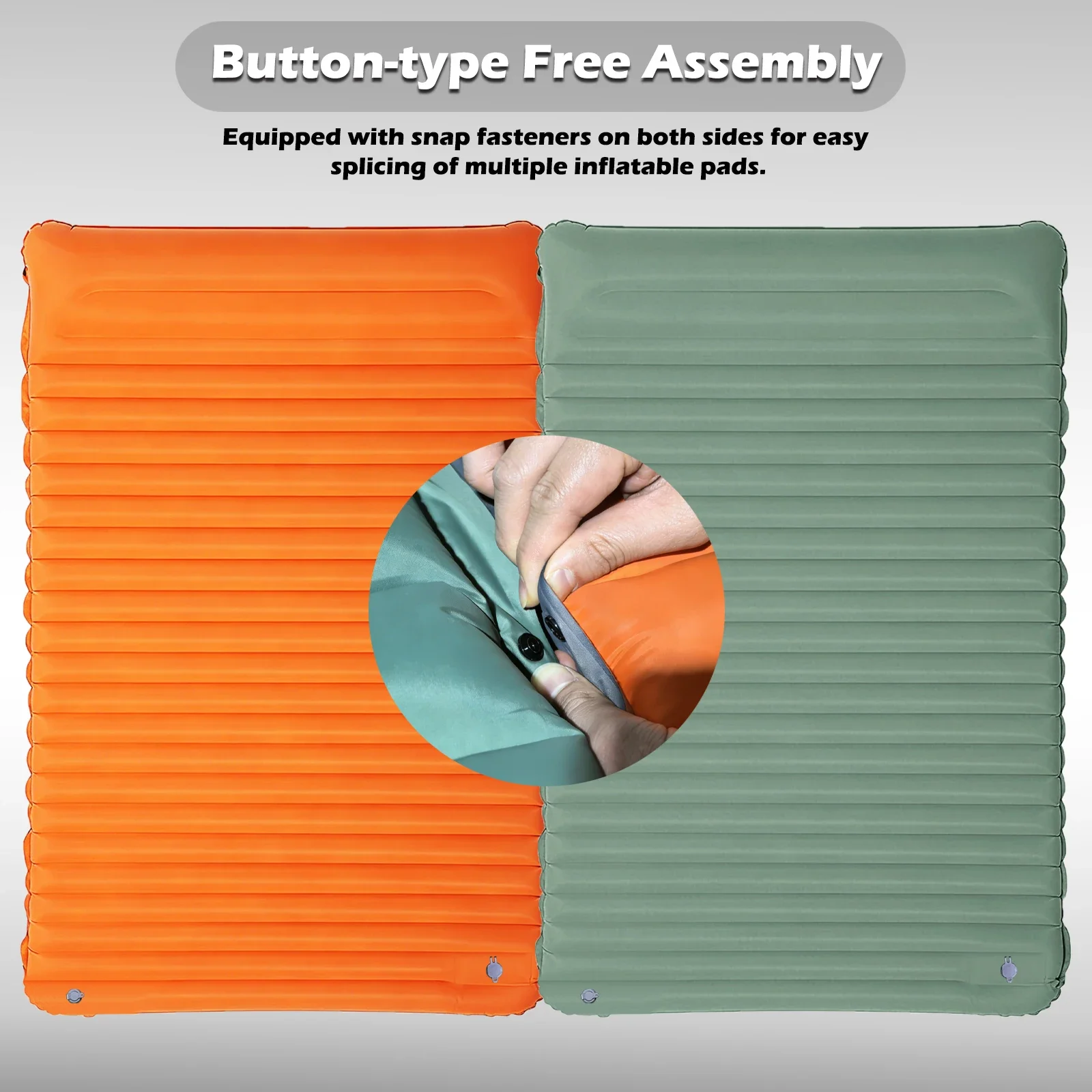 4 Inch Twin Air Mattress, Connectable Expandable to King Size with Built-in Pump, Quick Inflation Air Bed for Camping Guest Home