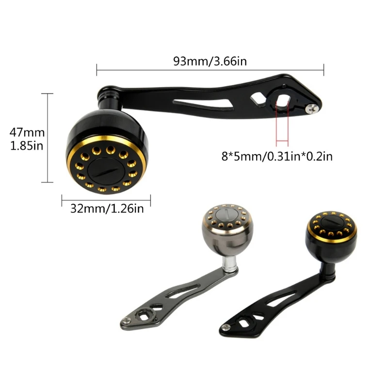 Fishing Reel Handle Metal Power Handle Knob Grip Assembly Parts Fishing Reel Power Handle Baitcasting Reel Replacement images - 6