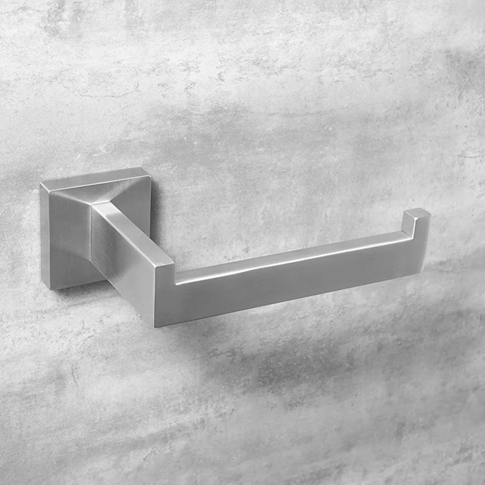 

Stainless Steel Toilet Paper Holder Wall Mounted Modern Toilet Roll Paper Holder Easy Install Silver Roll Paper Shelf Household