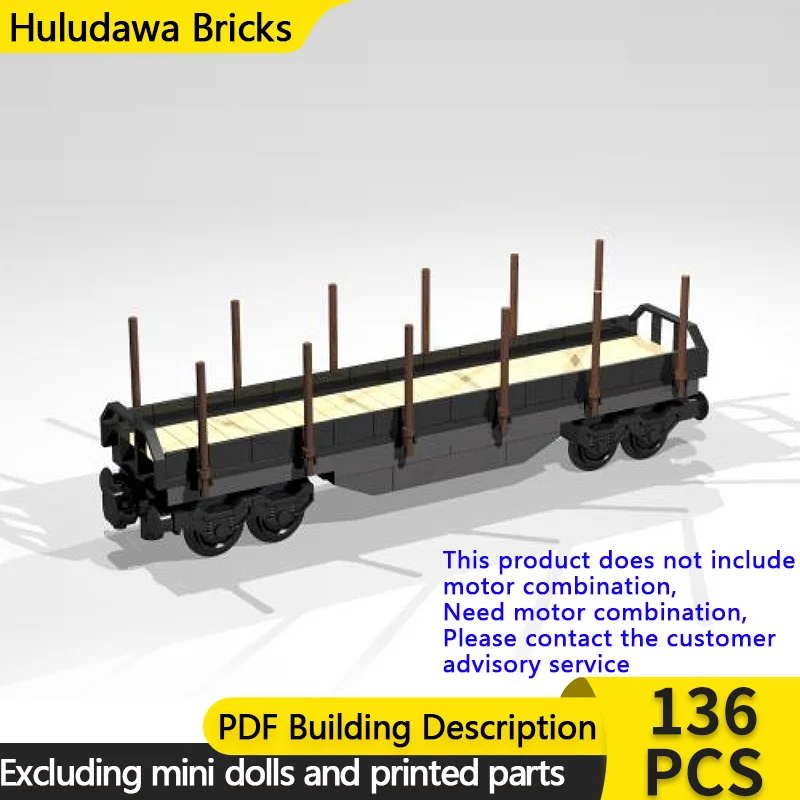 

City Car Model MOC Building Bricks 8-Wheel Stake Stanchion Wagon Modular Technology Children Holiday Gifts Assemble Toys Suit