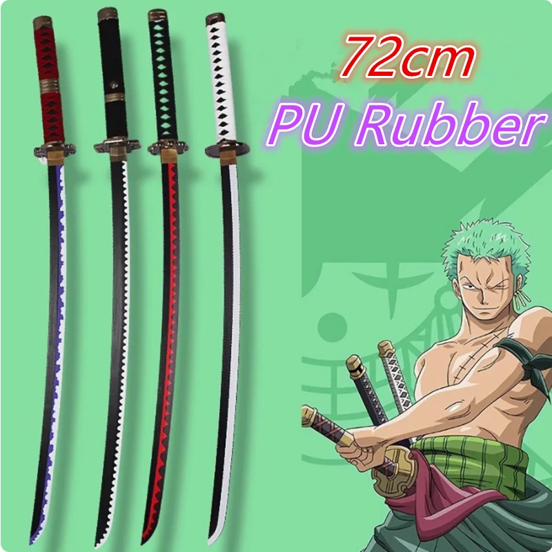 1:1 Cosplay Zoro Sword Roronoa Role Playing Syodai Kitetsu Samurai Weapon Katana Knife Safety PU Toy Gift 72cm