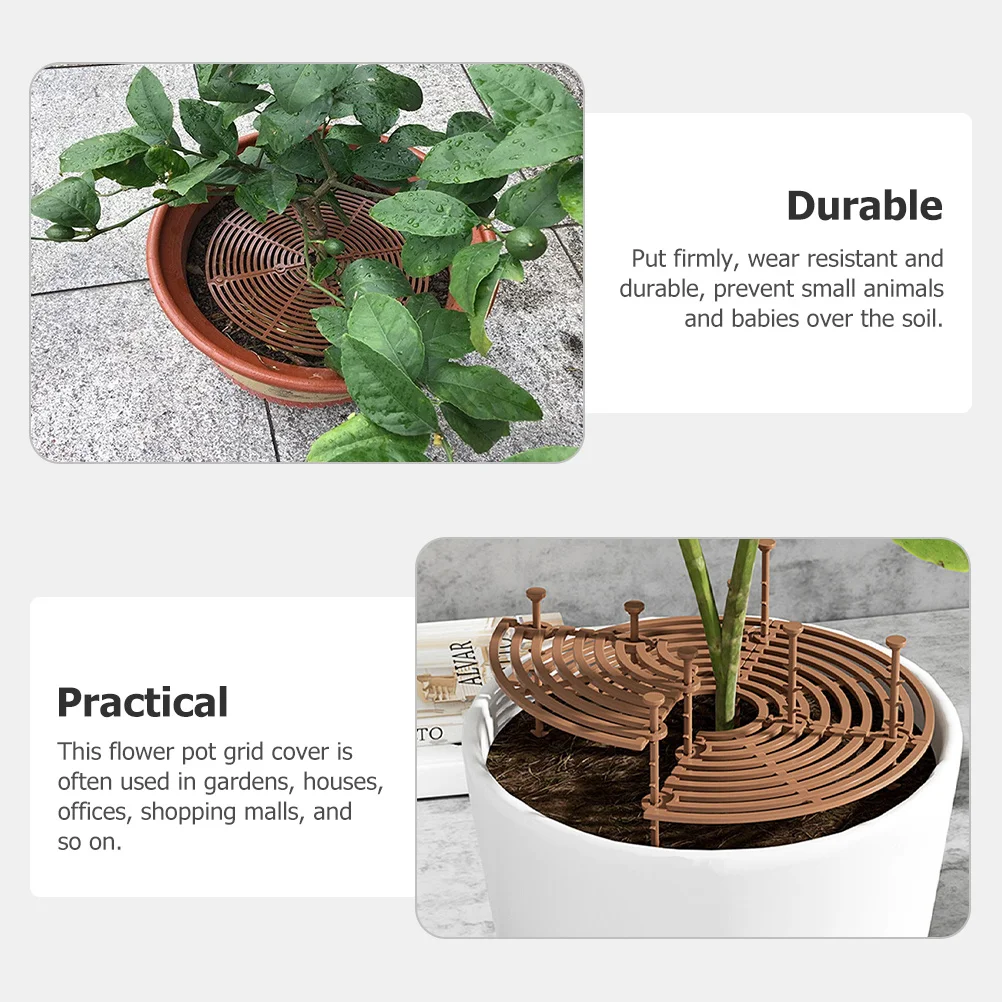 

5pcs Flower Pot Grid Cover Plant Pot Soil Protector For Garden Flowerpot Plastic Cover Prevent Cat Dog From Digging Use