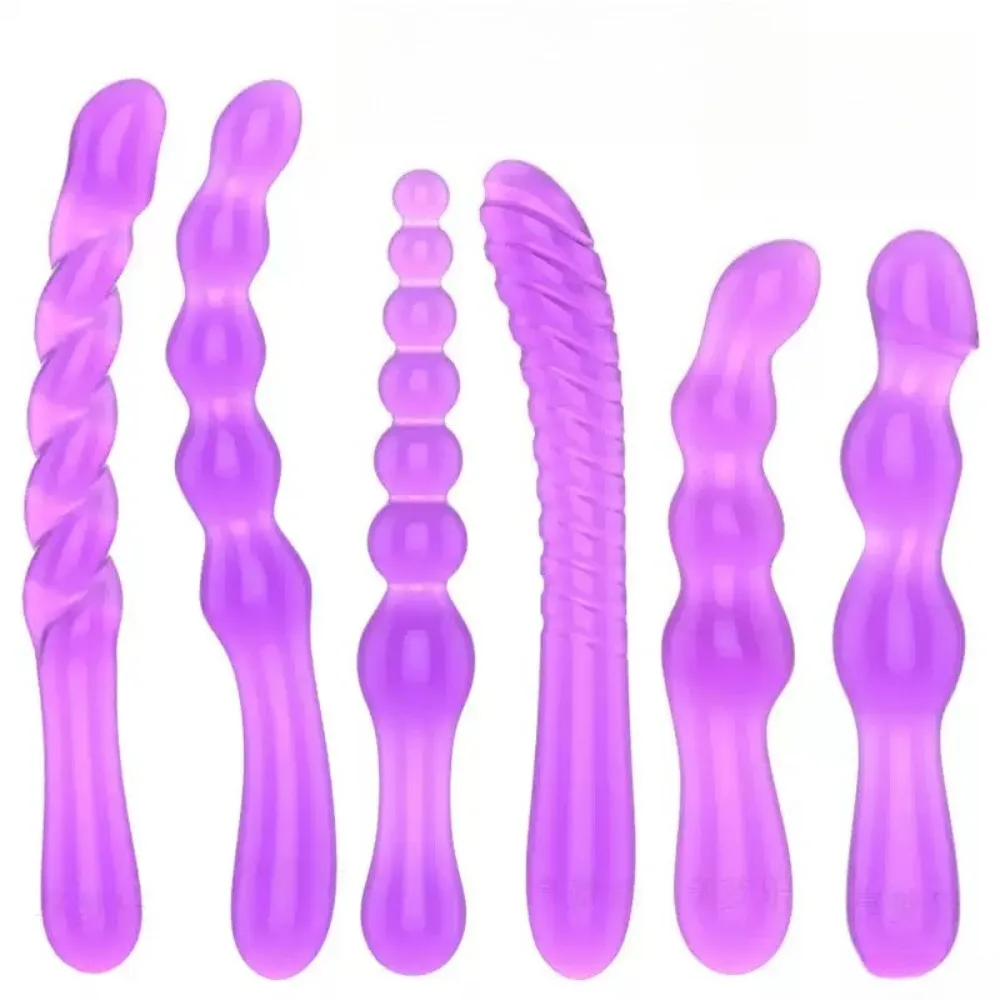 Long Flexible Jelly Silicone Anal Beads Butt Plug Wearable Backdoor Dilator SM Adult Toy