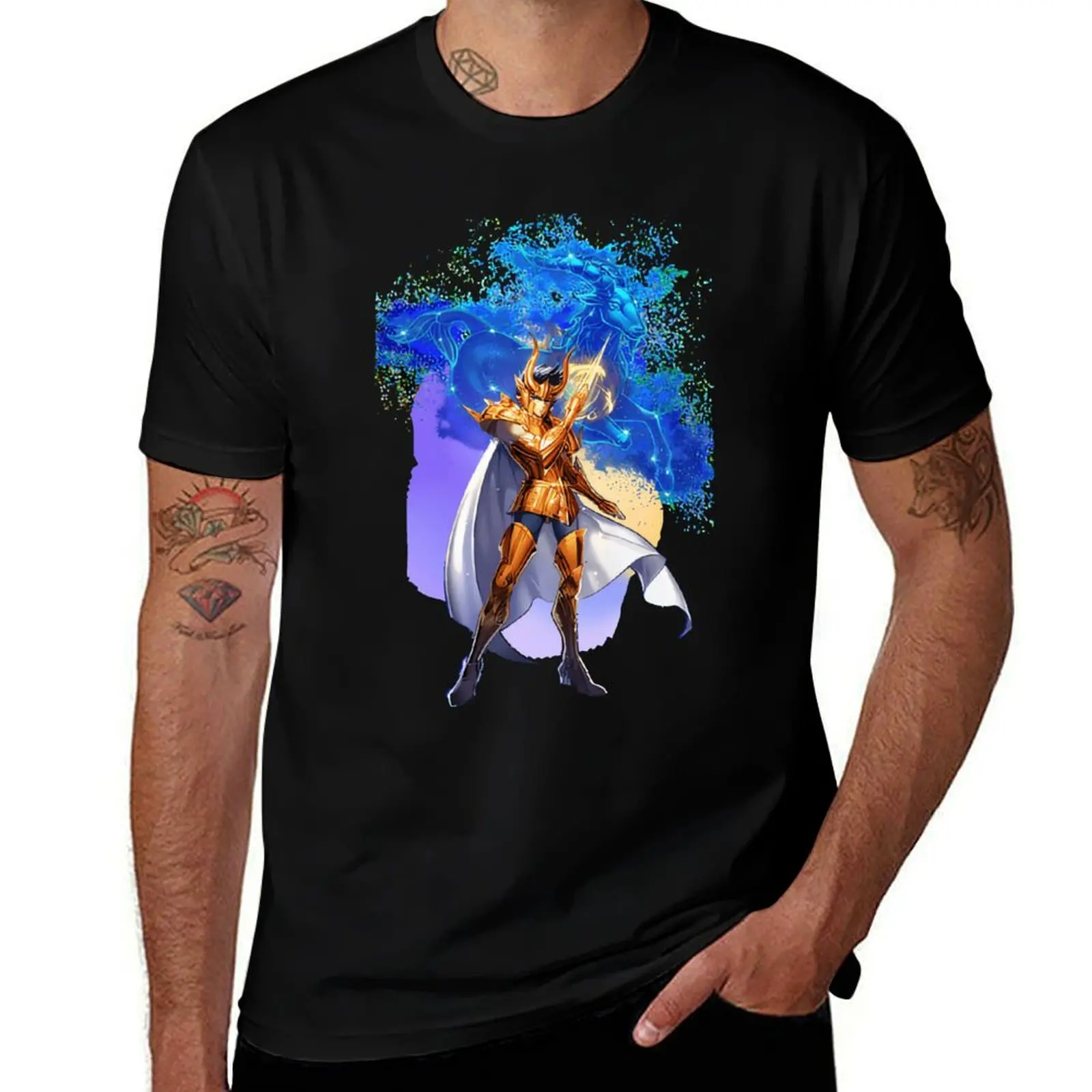 

Statement 100% Cotton T-Shirt Daily Wear Indie Style Custom Print Saint Seiya Gold Saint Knights of the Zodiac Capricorn Shura