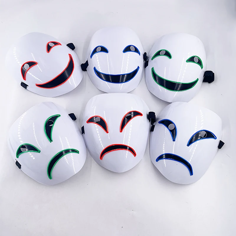 Halloween LED Purge Mask, Luminous Neon Headwear, Flashing Party Mask for Carnival, Cosplay Supplies, New Design