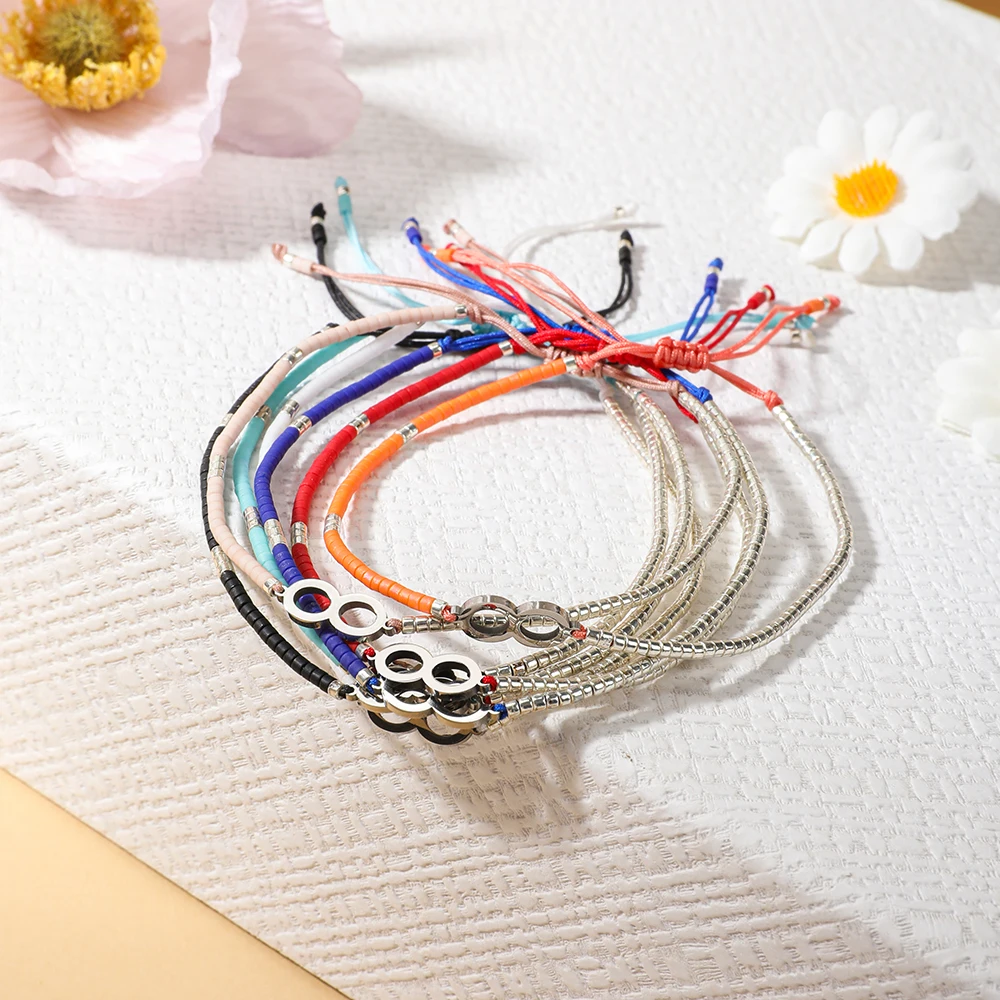 ZMZY Endless Lucky Bead Handmade Cord Rope Simple Bangle Women Men DIY Bracelet Wholesale Gift Miyuki Glass Seed Beads Bracelet