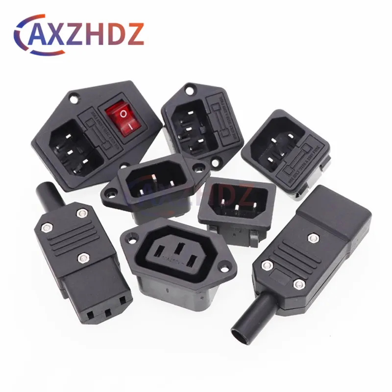 5PCS 10A 250V AC-01/2/3/4/5/6 Inlet Power Socket Connector Male Female Socket Plug 3Pin Adapter Embedded Maintenance Accessories