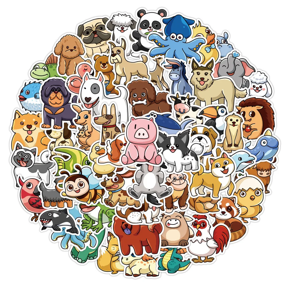 100Pcs New Small Animal Graffiti Stickers Waterproof Luggage Notebook Scooter Water Cup Stickers