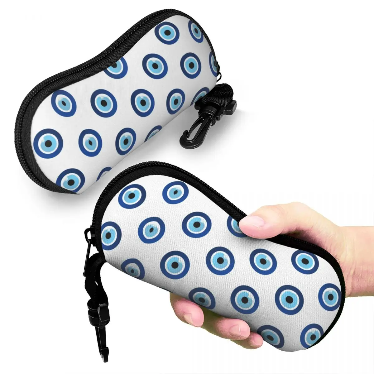 Custom Greek Evil Eye Hamsa Glasses Case Stylish Nazar Amulet Boho Charm Shell Eyeglasses Case Sunglasses Box