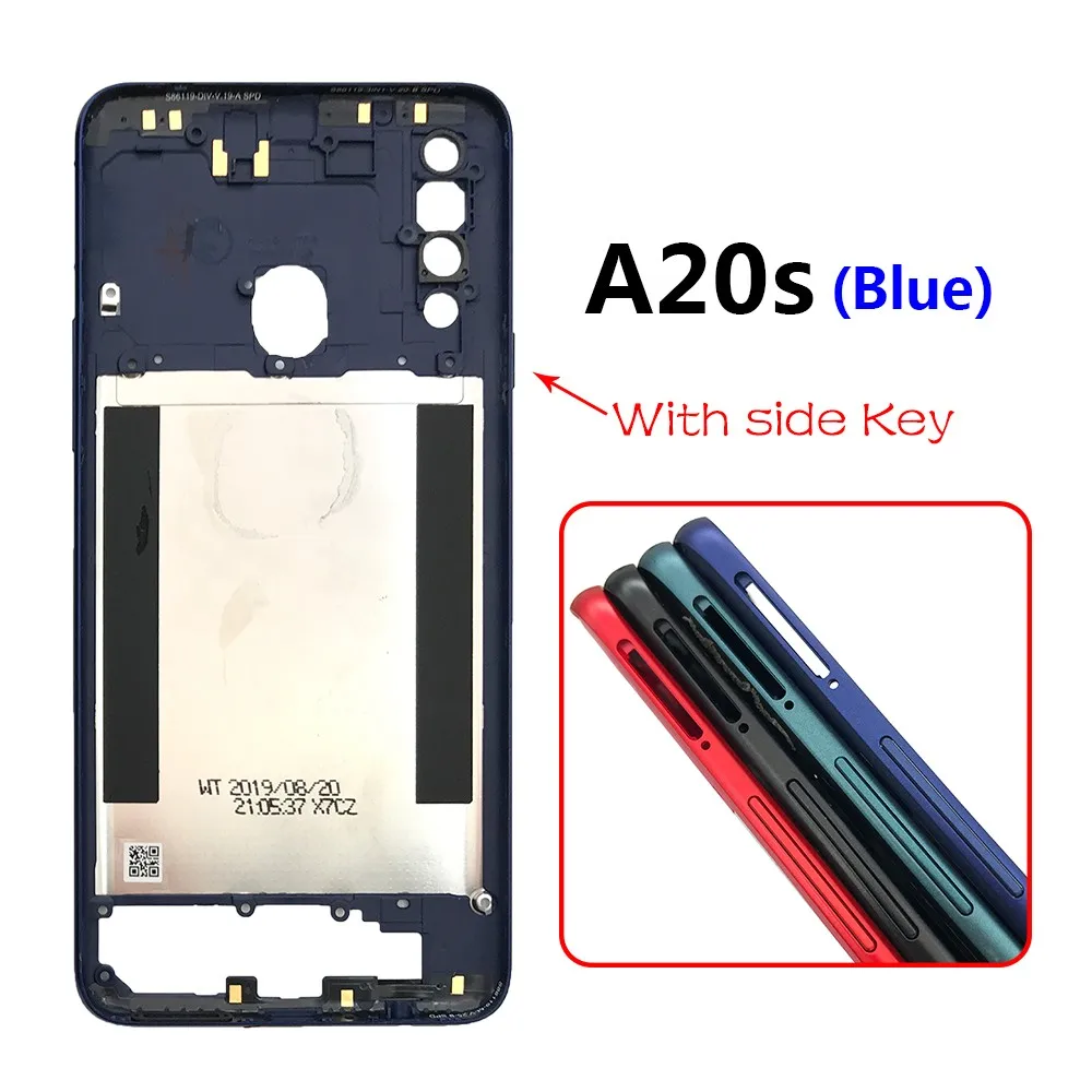 New For Samsung A20S A30S A50S A70S Middle Frame Housing Frame Panel Rear Housing Case Panel Replacement Part