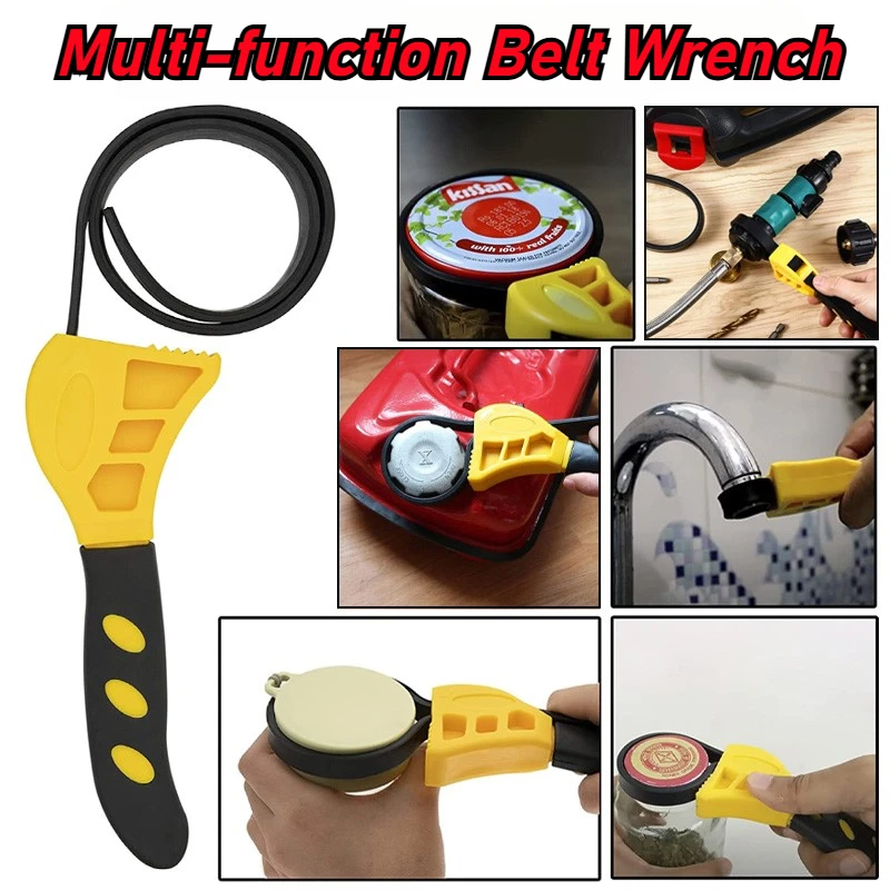 6-Inch Adjustable Oil Filter Spanner Strap Opener Multifunctional Water Pipe Cartridge Removal and Disassembly Belt Wrench Tools