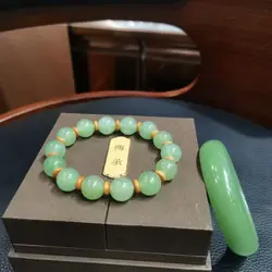 Newest Certified Natural Dongling Jade Fine Bead Bracelet Hand String Jewellery Real-Jades Stone Bangles Handring Jewelry