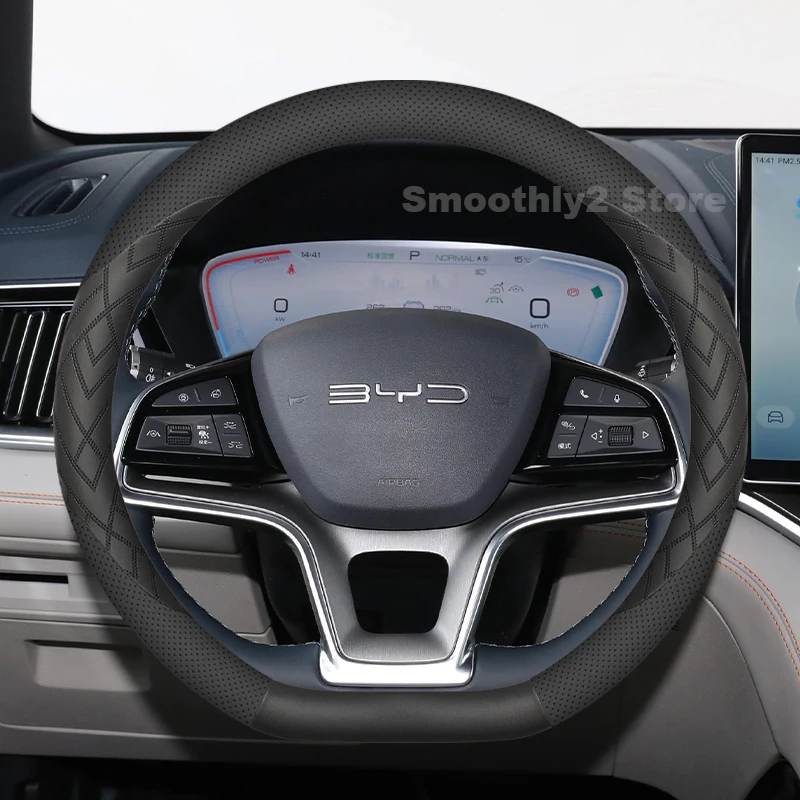 

Leather Car Steering Wheel Cover For BYD Song Pro DMi Sealion 5 2022-2025 Auto Steering Wheel BYD Song Pro DMi Accessoriesro