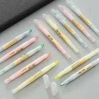5Colors/Set Double Nib Window MUJIs Highlighter Pens Stationery Student Only Key Points Marker Colored Marking Fluorescent Pen