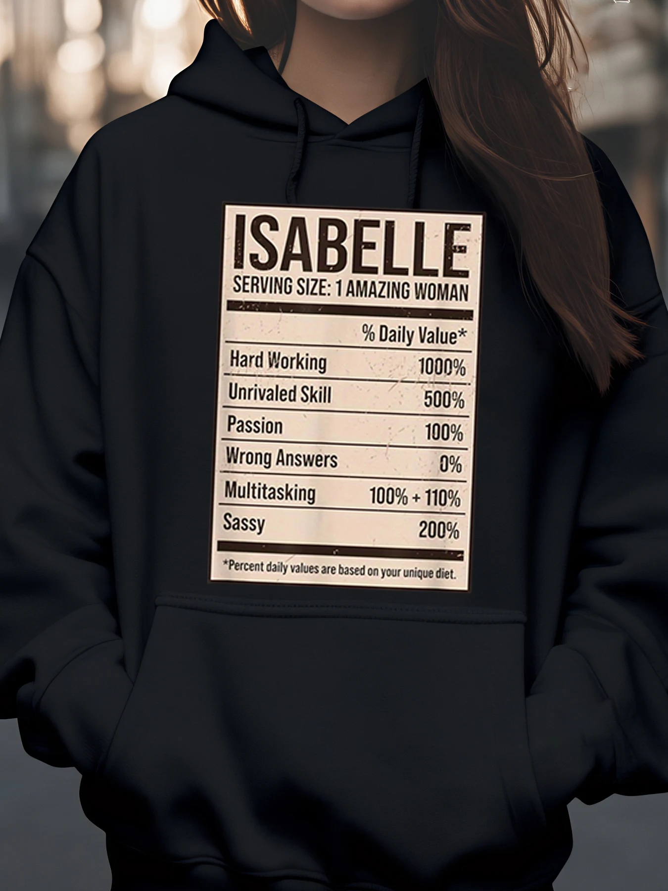 

Толстовка с принтом этикетки Isabelle Nutrition для женщин, повседневная уличная одежда, модный подарок для нее