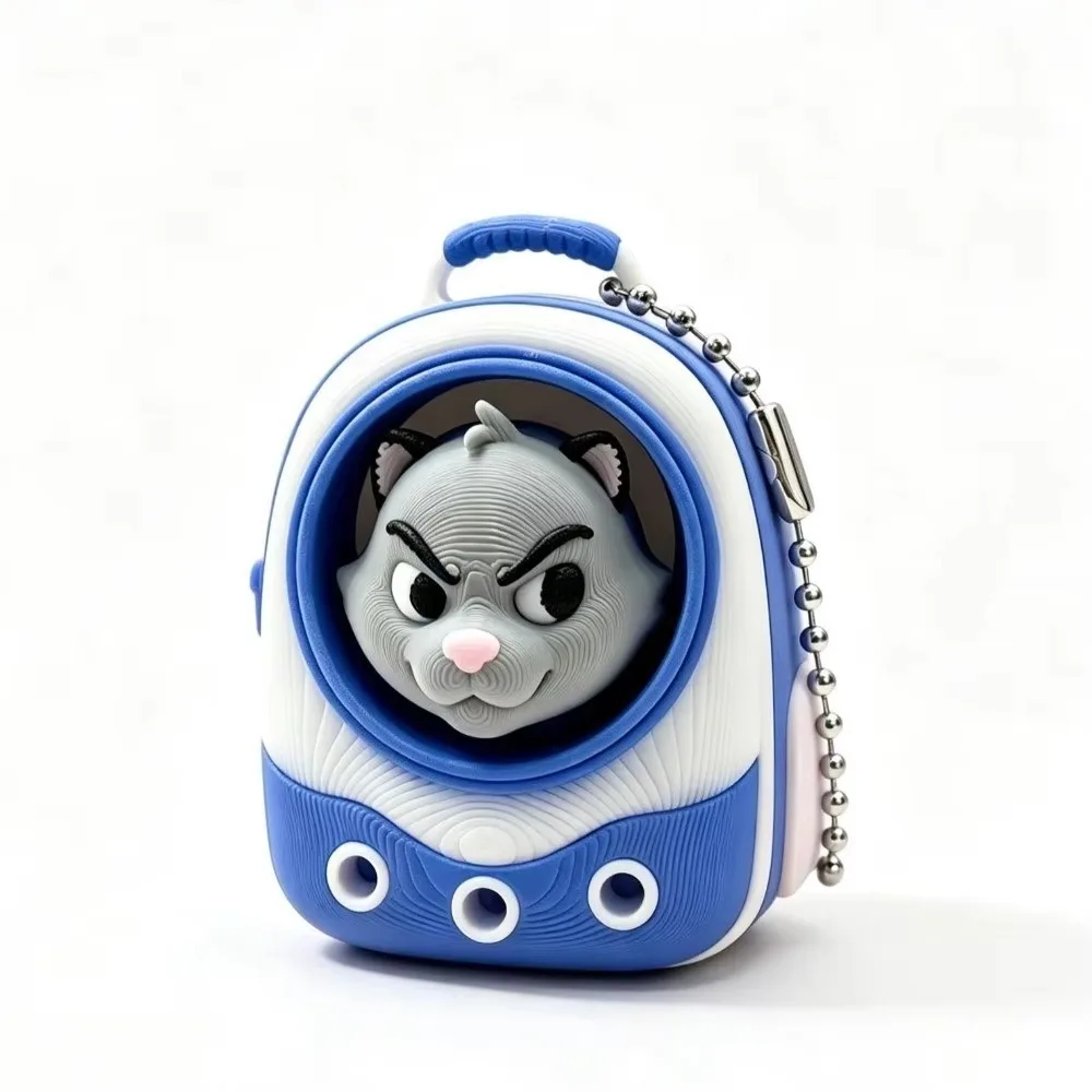3D Printed Mini Pet Backpack Click Cute Press Design Fidget Keychain Cute Cartoon Kawaii Style Pendant Decoration Office Desk