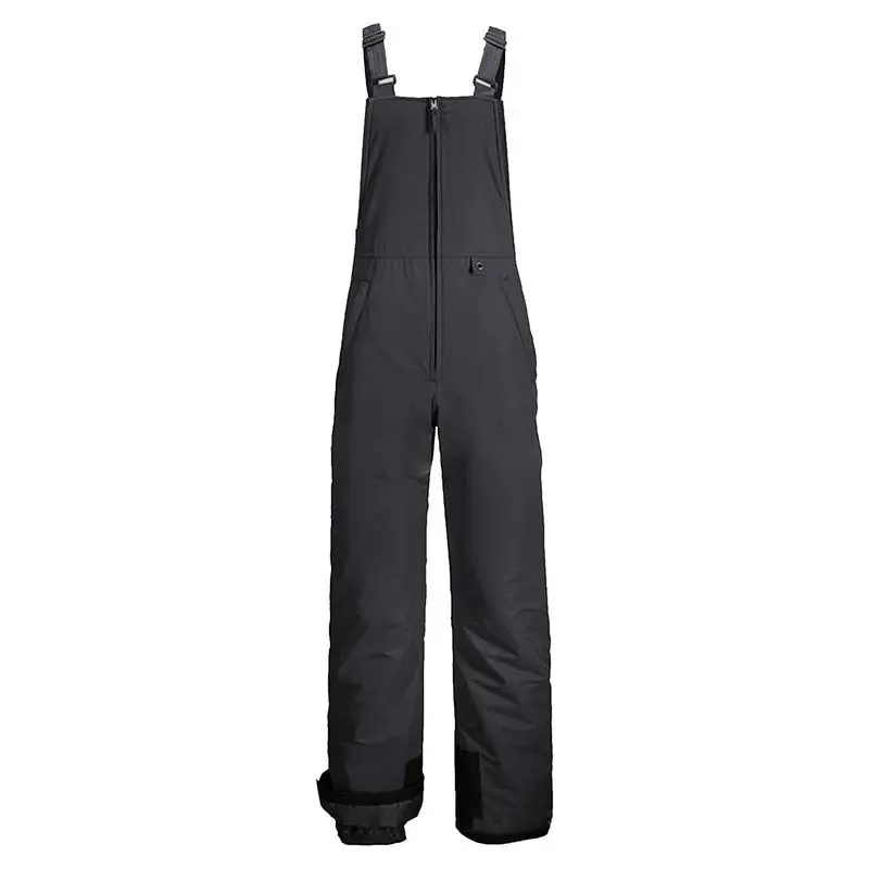 Insulated Ski Pants Overalls Ripstop Warm Insulated Snowboard Overalls Comfortable Snow Bibs Ski Pants For Men And Women Black