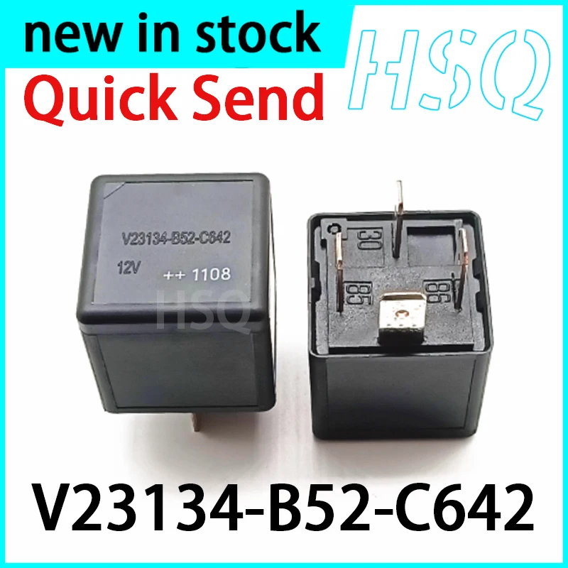1PCS New  V23134-B52-C642 4-pin 12V Automotive Air Conditioning Fan Relay