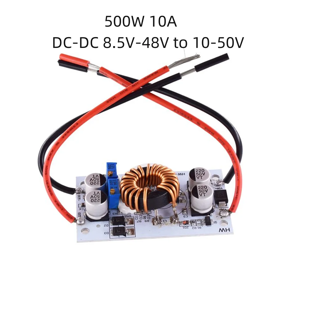 500W 10A Boost Power Supply DC-DC 8.5V-48V to 10-50V Adjustable Boost Converter Constant Voltage Current Drive Module CC CV DIY