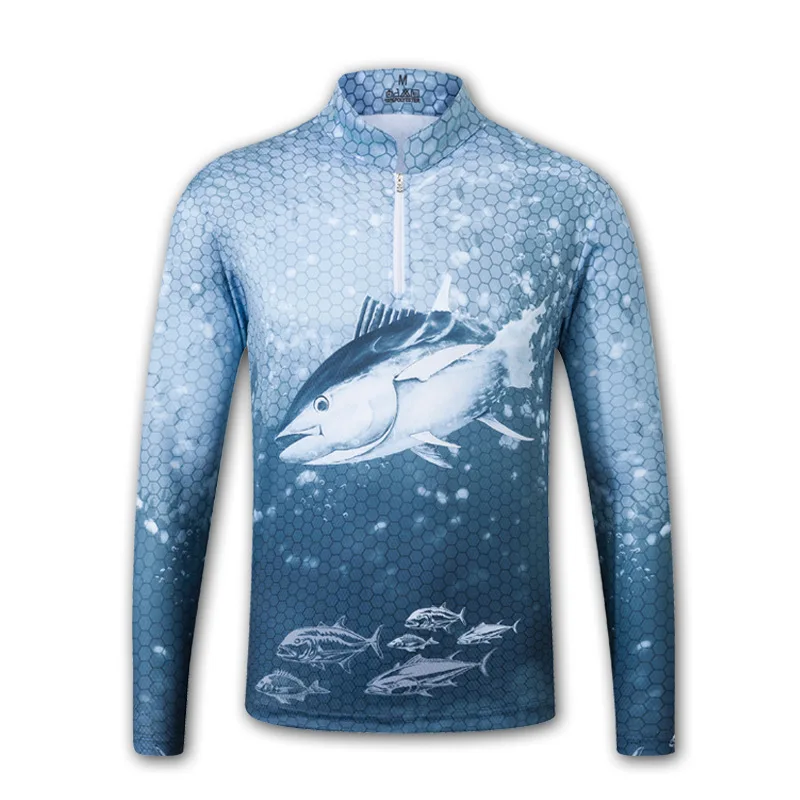 

Outdoor Sunscreen Fishing Jersey Stand-up Collar Sweat-absorbing Breathable Men's Long-sleeved Mesh Thin Rock Fishing Jersey