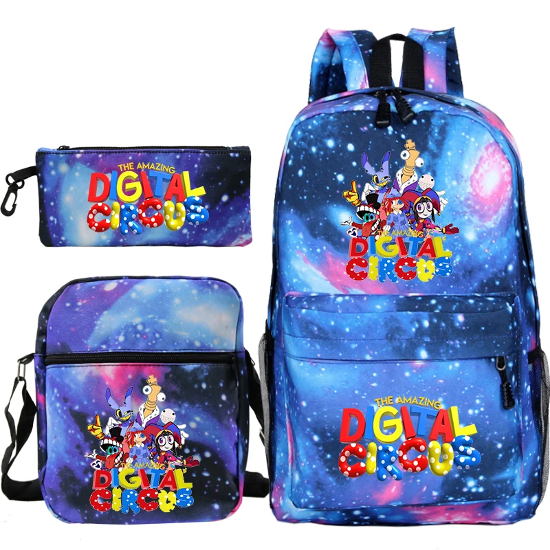 

The Amazing Digital Circus Jax Pomni Print Backpacks Kids Girls Anime School Bags Boys Bookbag 3pcs/set Travel Backpack Mochila
