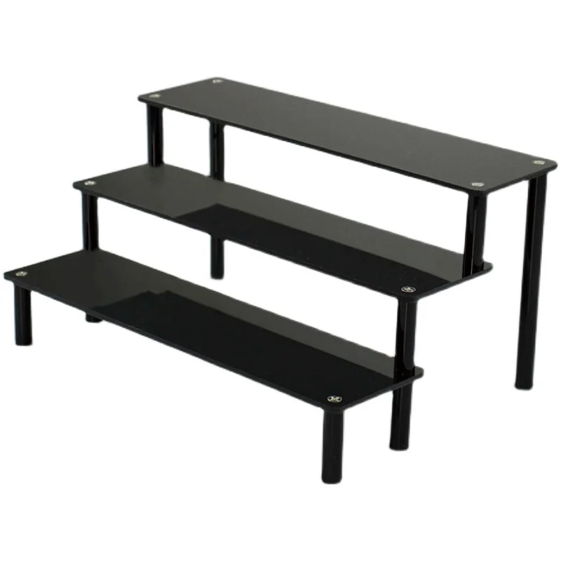 Completely Black Acrylic Display Rack Is Used For Cupcakes, Perfume, 2-5 Layer Assembly Storage Rack Is Used For Blind Box Toys