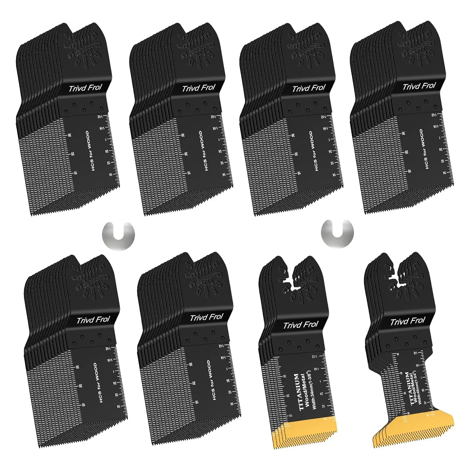 

100PCS Universal Oscillating Saw Blades, Titanium Coated for Wood Plastic Metal Cutting, Quick Release Multi Tool Kits
