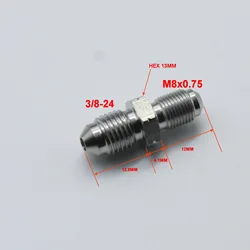 스테인리스 AN3 3/8-24unf 수-M8X0.75 수 브레이크 어댑터