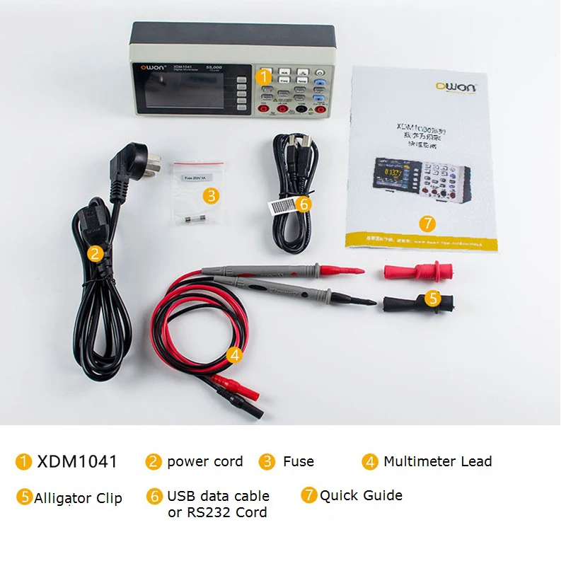 OWON XDM1041 Bench Digital Multimeter 55000 Counts True RMS 3.5" LCD Current Voltmeter Temperature Desktop Multimeters