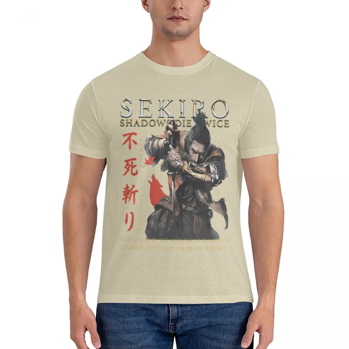 Men's T-Shirts Groovy Amazing 100% Cotton Tee Shirt Short Sleeve Sekiro Shadows Die Twice T Shirt Round Neck Clothing Graphic