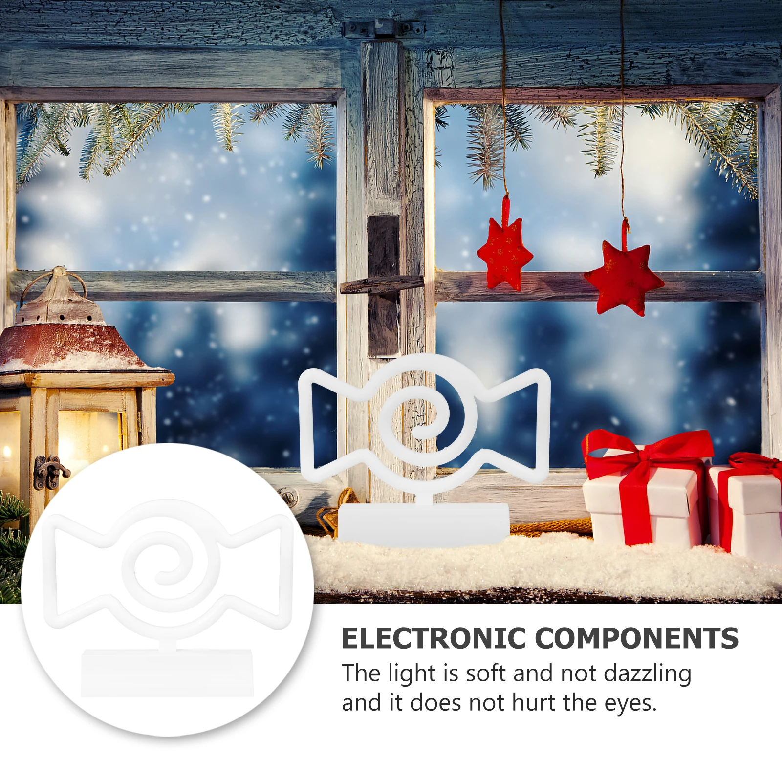 

Neon Light Decoration Christmas Candy Shape Led Lamp Usb Dual-Powered Party Bar Decor Desktop Night Light For Holiday