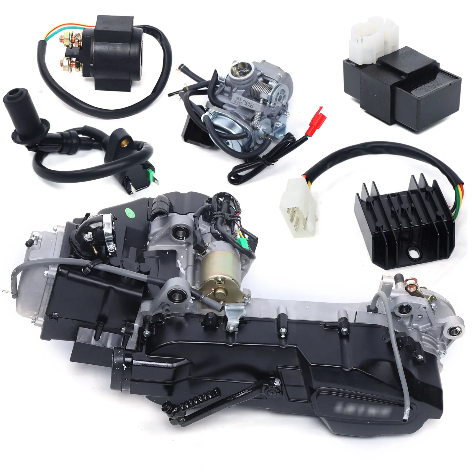 Single Cylinder 4-Stroke 150cc Motor Complete  Engine Compatible With 110cc-150cc ATV Go Karts Scooter CVT