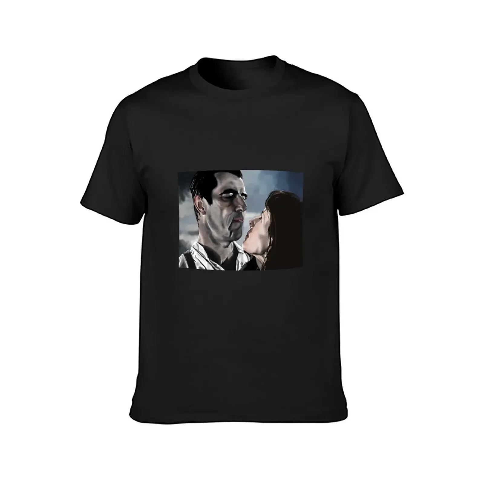 Dracula and Zoe on the beach (Claes Bang and Dolly Wells) T-Shirt summer shirt baggy shirts T-shirts for men cotton