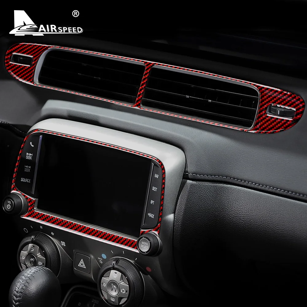 

Настоящее мягкое углеродное волокно для Chevrolet Camaro 2013 2014 2015, аксессуары, внутренняя отделка, наклейка на панель переключателя кондиционера автомобиля