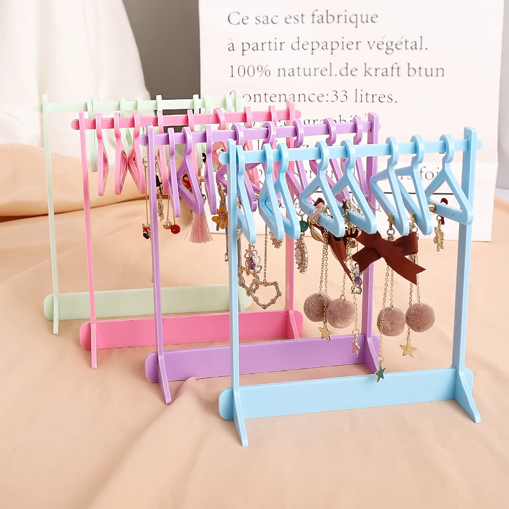 NEW Handmade Polymer Clay Soft Pottery Earrings Stand Organizer Acrylic Hanger Shape Tabletop Jewelry Display Holder for Earring