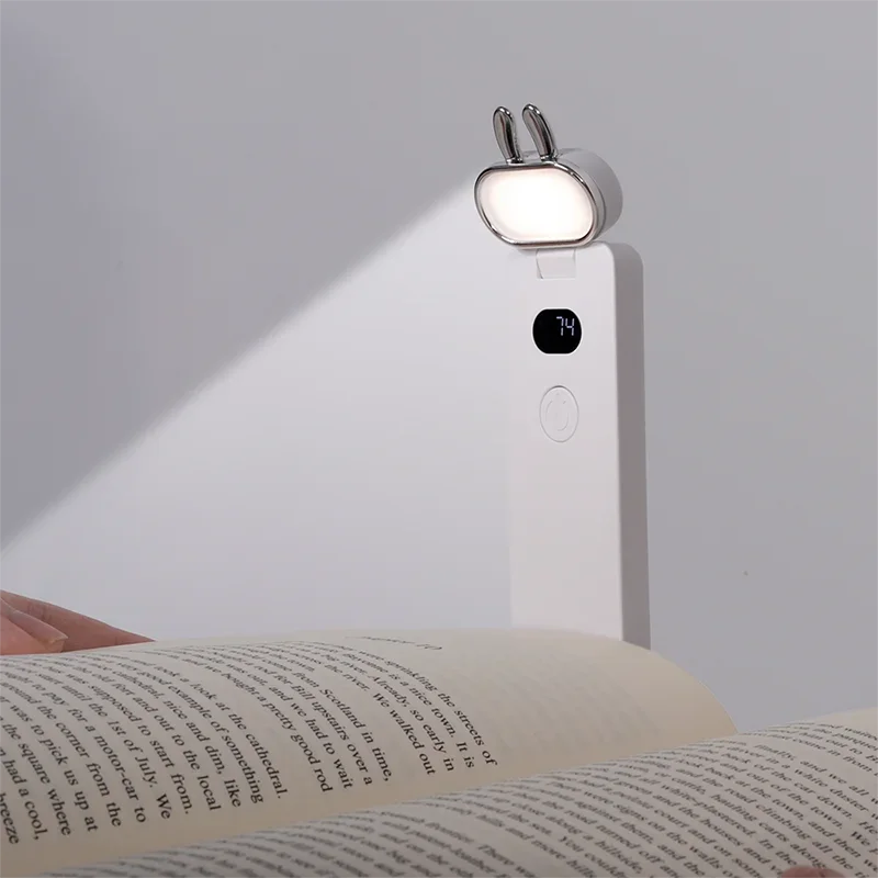 Lampe de lecture portable aste, lampe de lecture de livre, clip LED mignon personnalisé, vente en gros, nouveauté, 500mAh