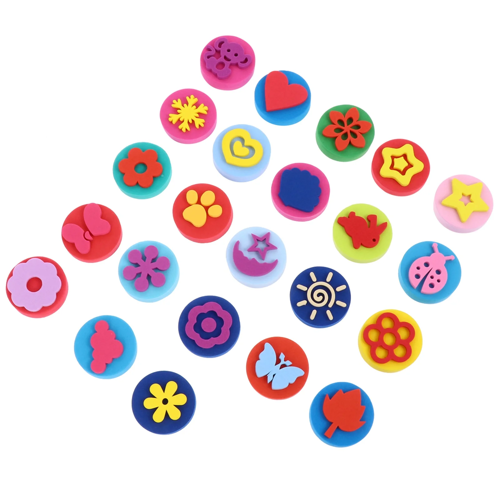 مجموعة ختم للأطفال مكونة من 23 قطعة قابلة للغسل من إسفنجة إيفا جرافيتي رسم لوحة ختم ألعاب للأطفال أنشطة ممتعة إبداعية