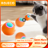 ROJECO Cat Toys Smart Interactive Cat Bouncing Ball Automatic Rolling Ball Training Self-moving Electric Toy Dog Pet Accessories