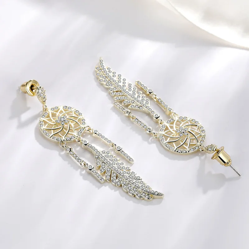 Pure 18K Gold Tassel Drop Earrings for Women Bridal Romantic Long Geometry Simple Fine Jewelry Dating Wedding Gifts