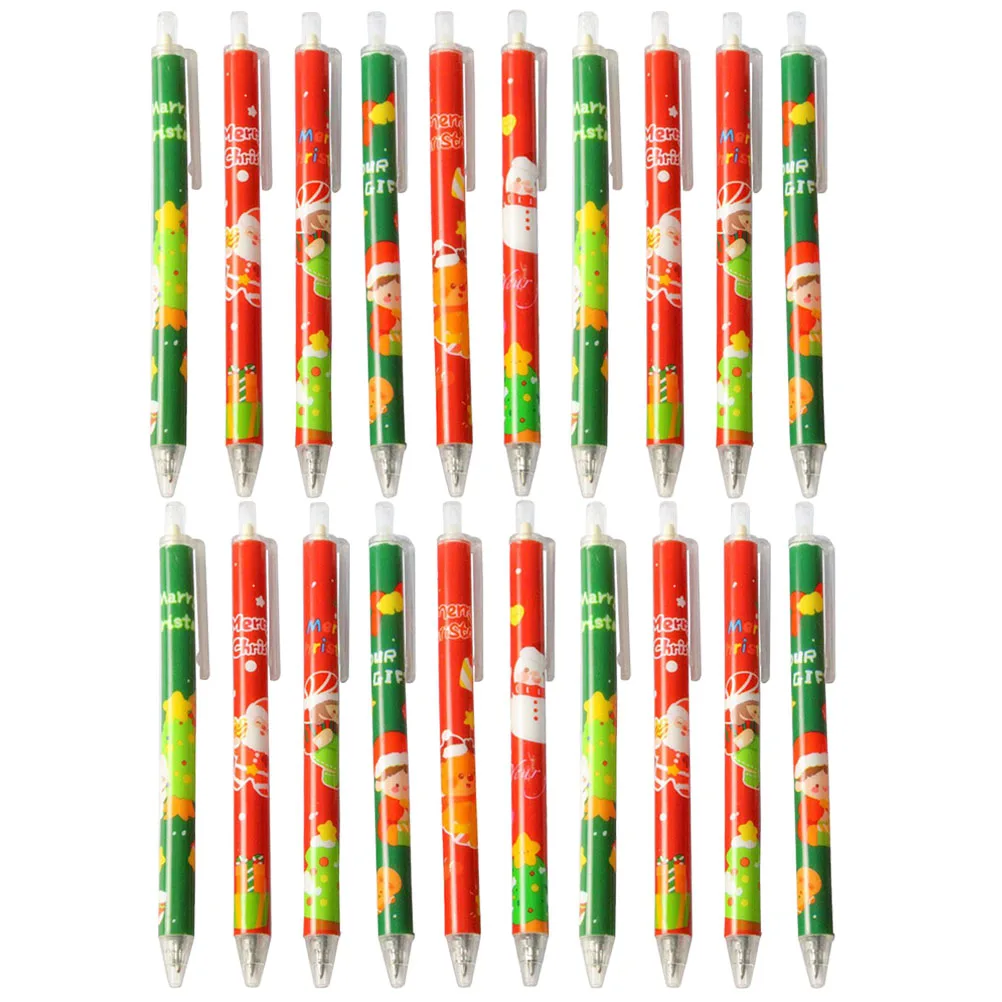 

20pcs Lovely Christmas Writing Cute Gel Pens For Students Smooth Portable Note Sign Pens Graduation Prize Gifts Office Supplies