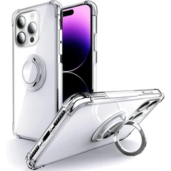 Transparent Ring Holder Phone Case for IPhone 17 17E 16E 13 12 Mini 15 14 11 Pro Max X XS XR 5 6 7 8 Plus Soft Shockproof Cover