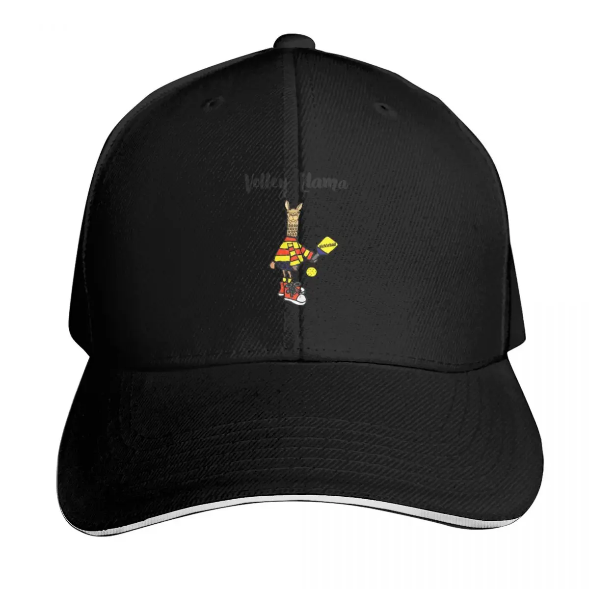 Funny Llama Playing Pickleball Volley Llama Pun Baseball Cap Men Women Casual Summer Sport Sun Cap