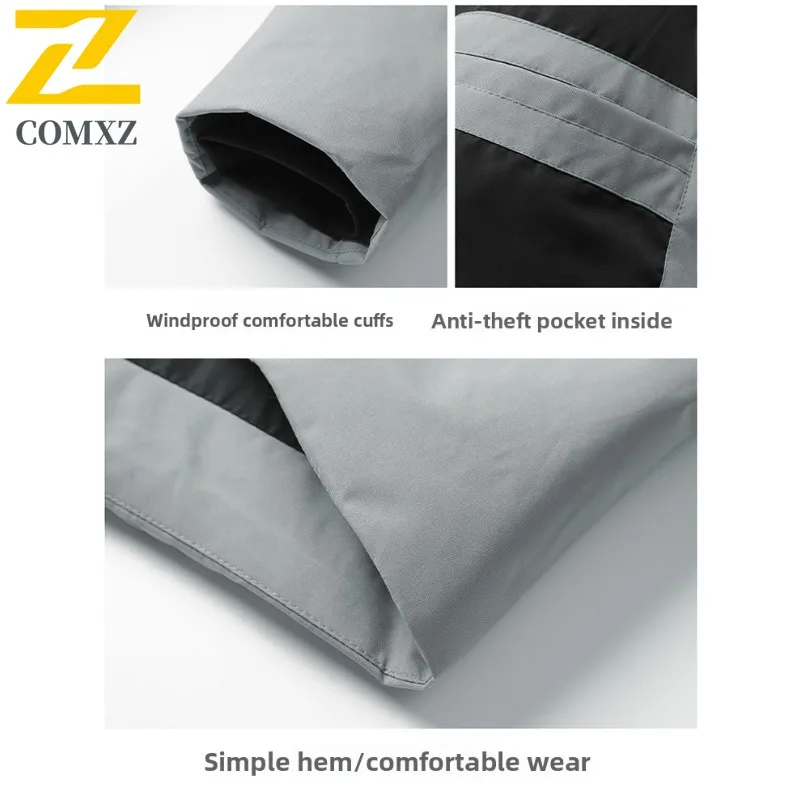 COMXZ Men Bread Jacket Loose Classic Warm Thick Korean Style Commuting Padding Coat Snowy Cold-Resistant Minimalist Down Jacket